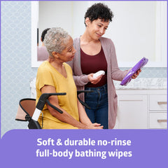 Medline ReadyBath close-up of wipe texture demonstrating soft, durable cloth for gentle cleansing