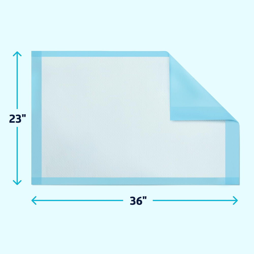 Medline pad next to a hand for scale shows compact 23x36 size convenience