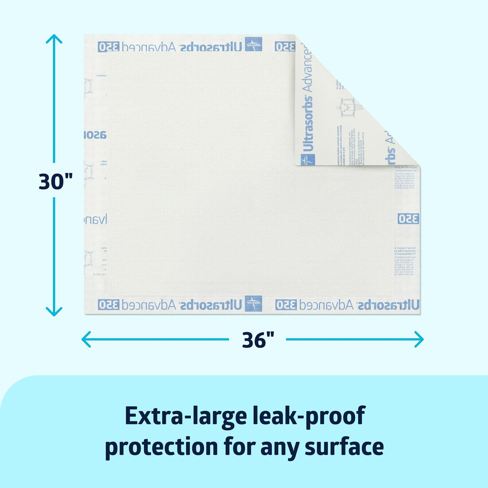 Medline close-up of quilted polymer core showing superior absorbency