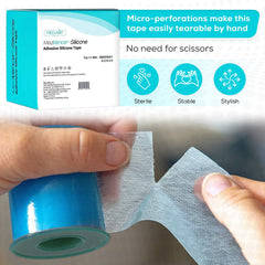 MedVance tape applied at eyelash base demonstrating gentle hold without irritation
