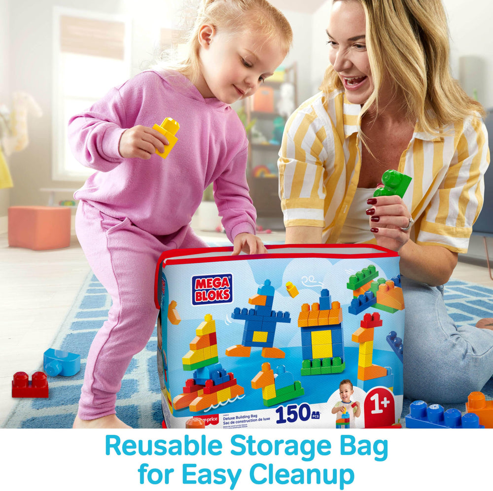 MEGA BLOKS toddler building with blocks, supports fine motor and imaginative play
