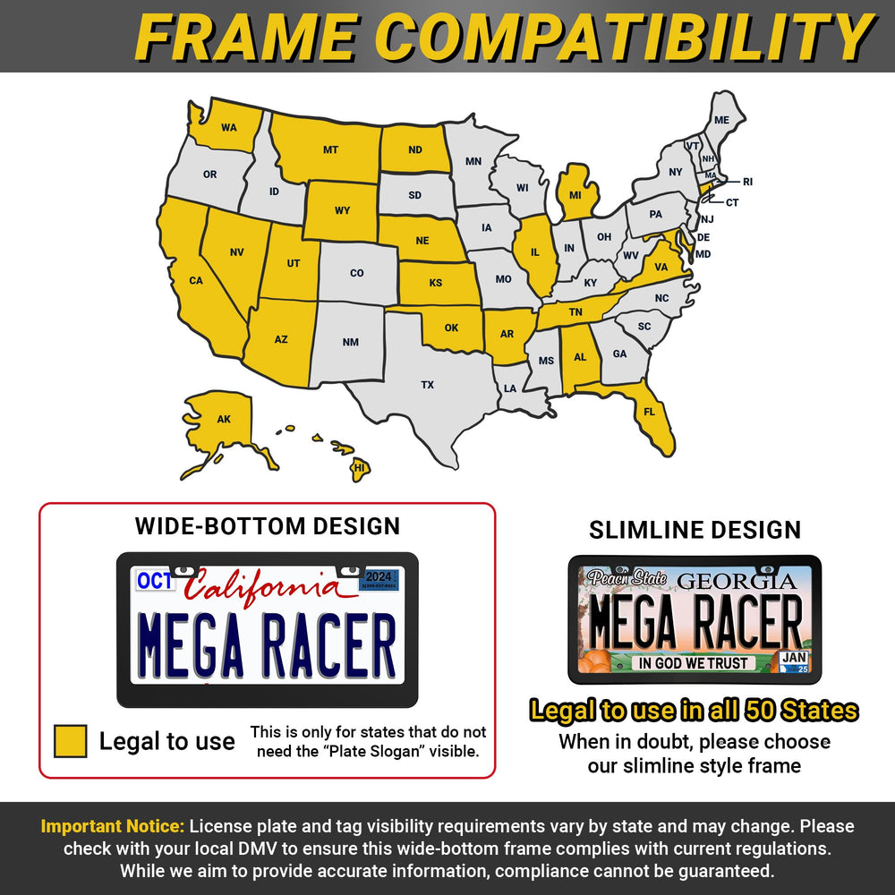Mega Racer frame beside ruler showing measurements for proper fit