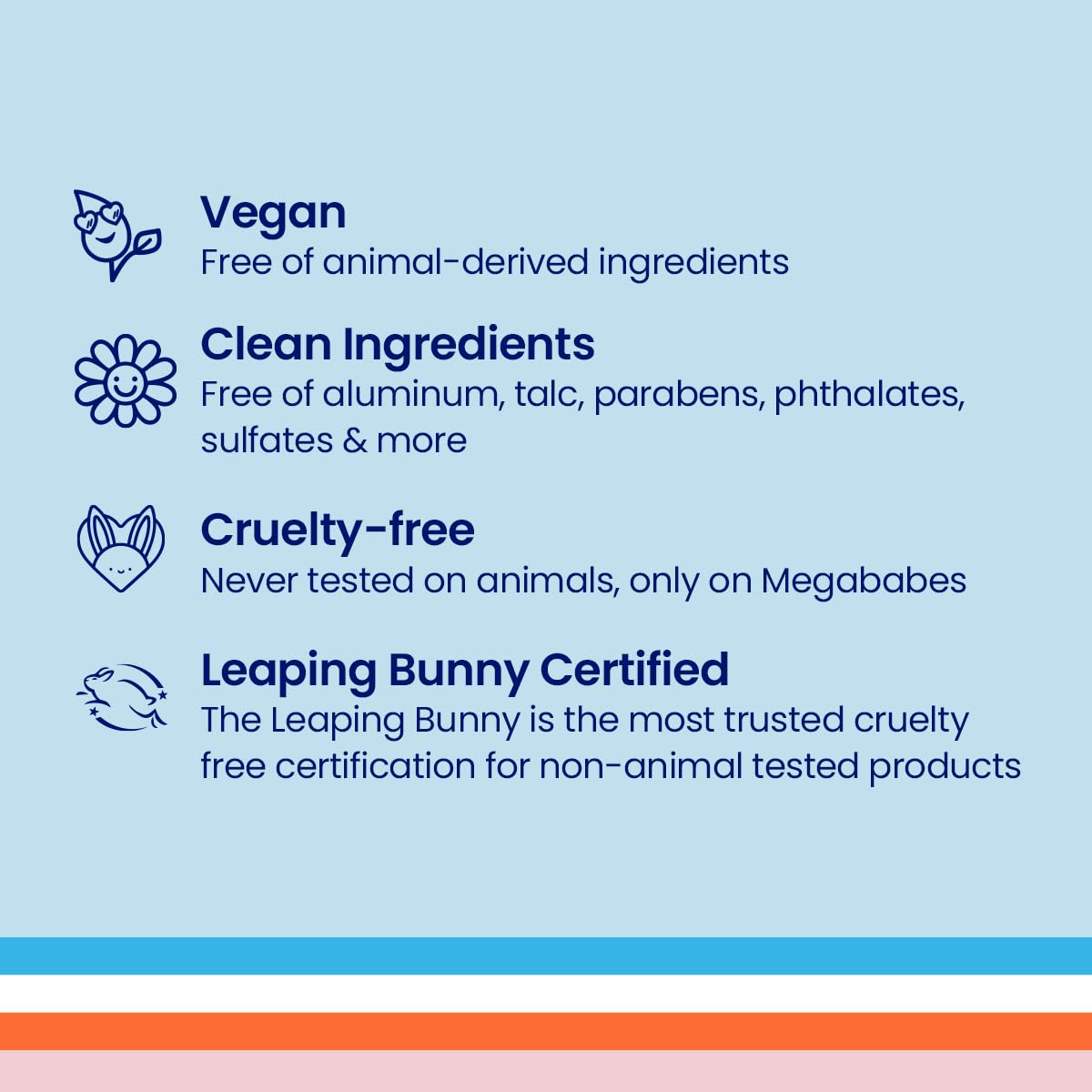 Megababe product label close-up highlighting clean formula