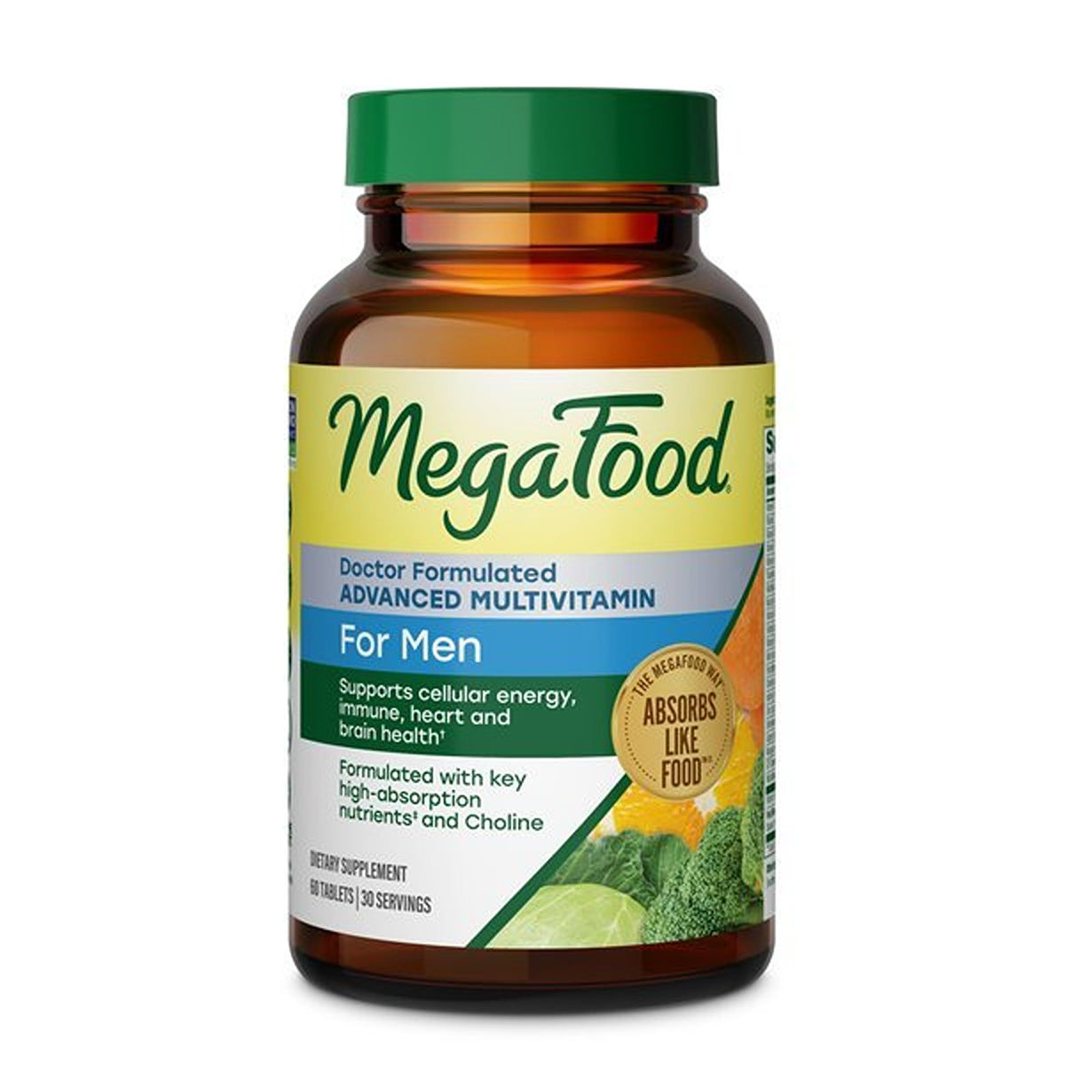 MegaFood front packaging showing bottle and label for clear identification and trust