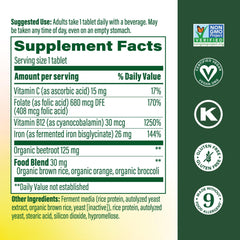 MegaFood close-up of a tablet highlighting texture and gentle formulation benefits