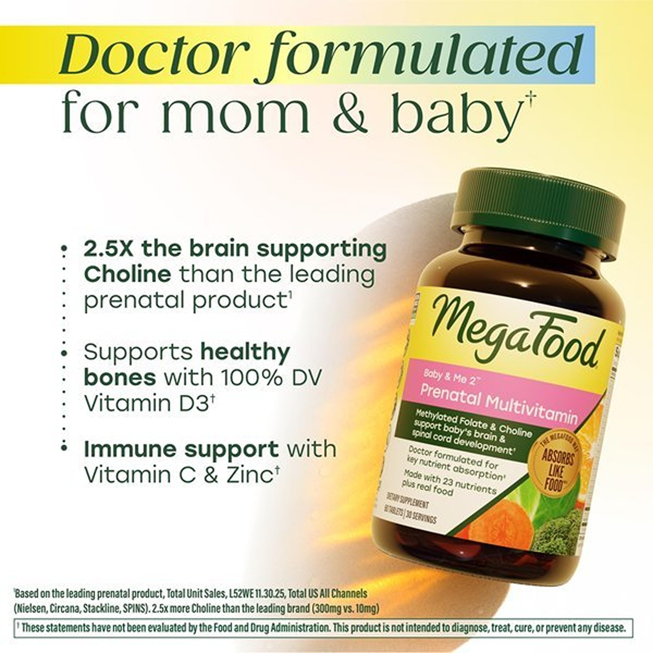 MegaFood whole-food concentrates with orange carrot cabbage, natural nutrition benefit
