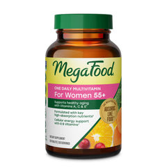MegaFood front packaging for women 55+ showing product benefit