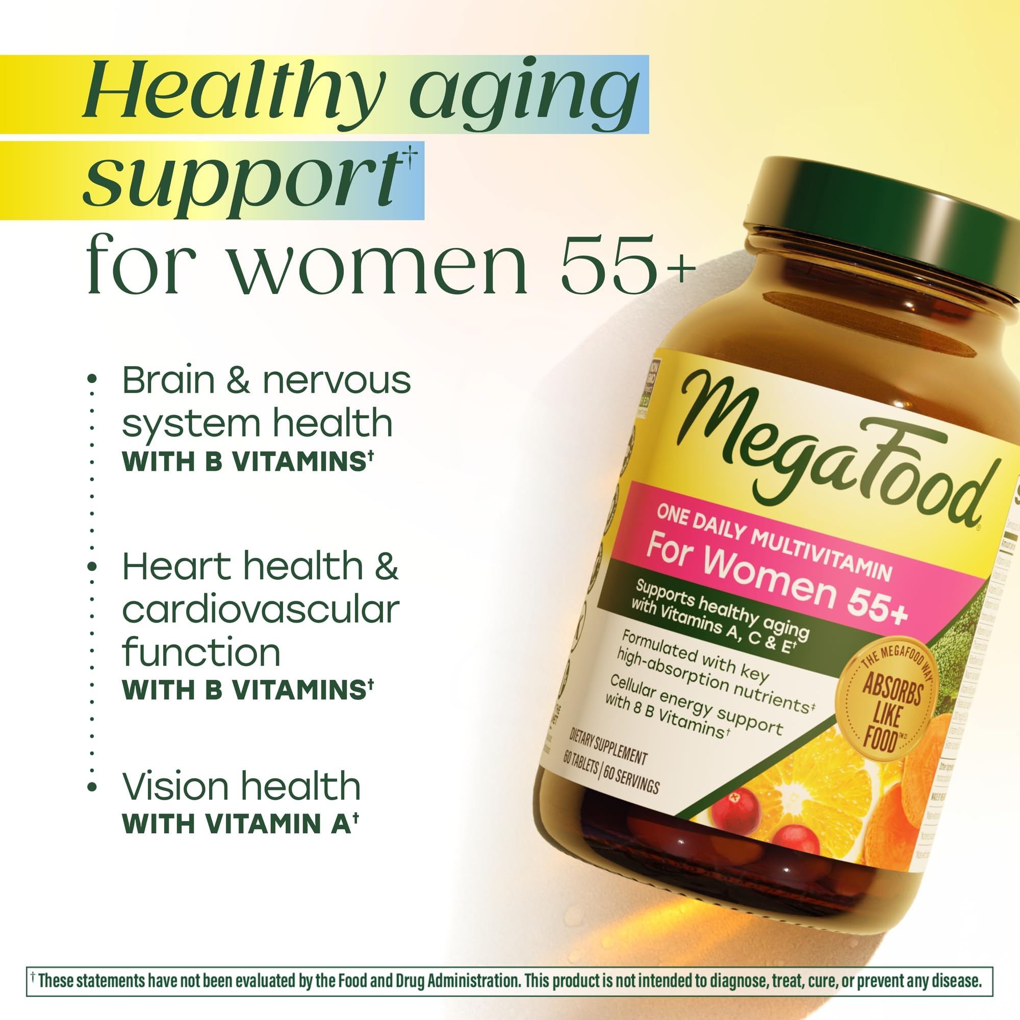 MegaFood real-food ingredients like oranges and broccoli for nutrient clarity