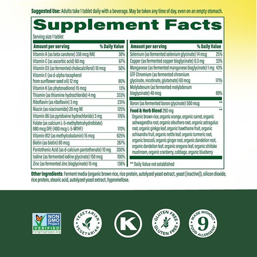 MegaFood real-food ingredients bowl showing natural nutrient sources