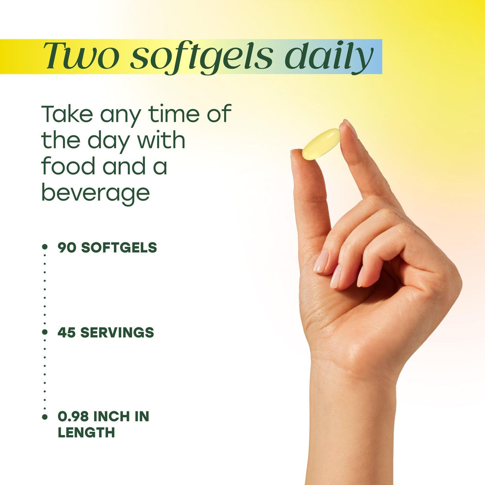 MegaFood supplement facts label emphasizing EPA and DHA content