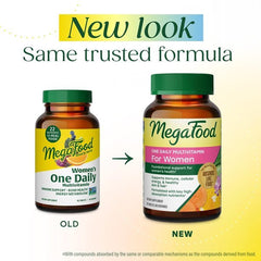 MegaFood tablet close-up showing texture and easy-to-swallow shape