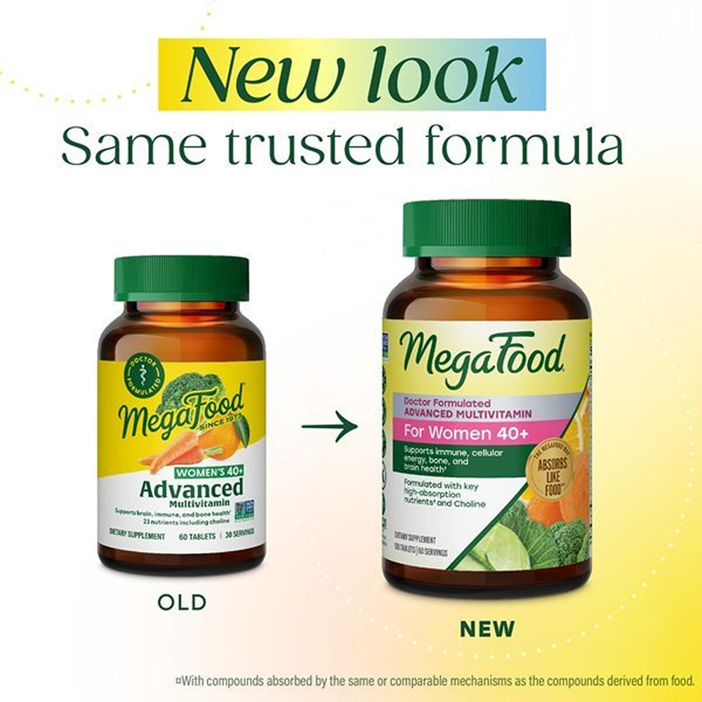 MegaFood tablet close-up revealing texture and easy-to-swallow shape for daily use
