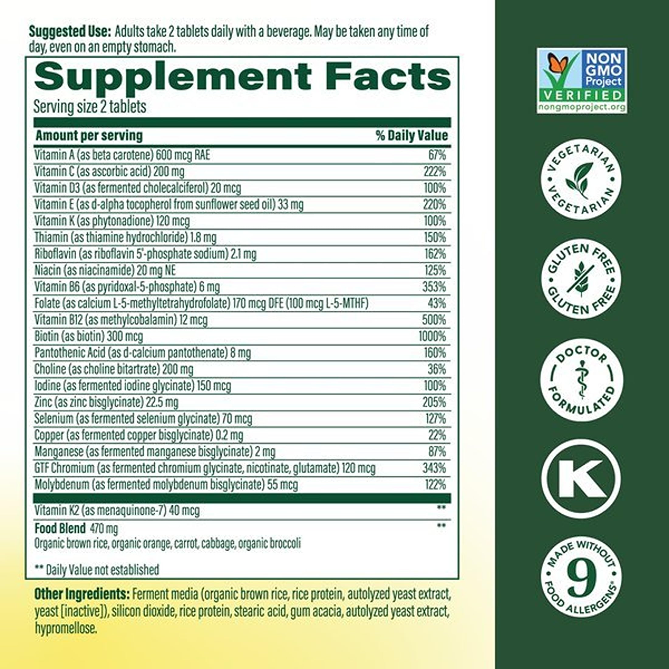 MegaFood tablet in hand showing size and portion for accurate dosing