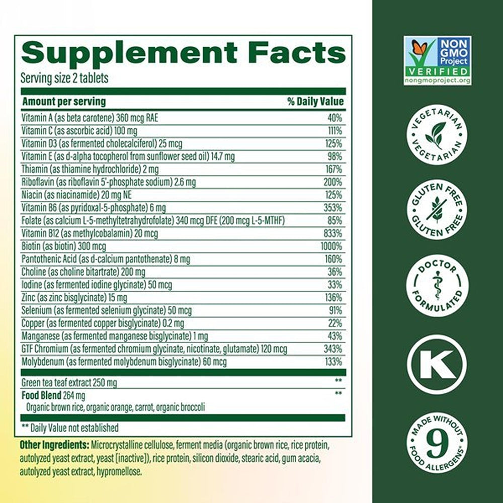 MegaFood supplement label listing vitamin D and B vitamins for nutrient clarity