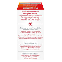 MegaRed softgels in hand demonstrating easy once-daily serving