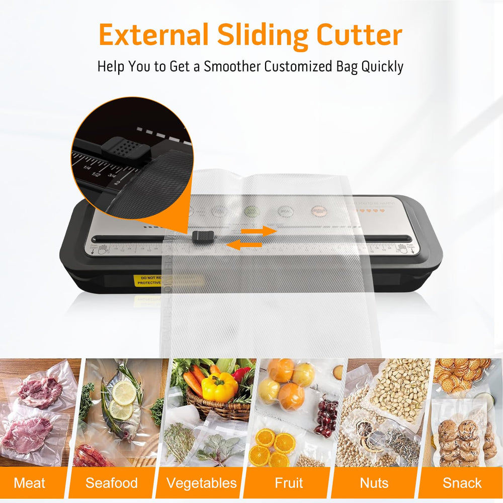 MEGAWISE built-in cutter detail enabling custom bag lengths for less waste