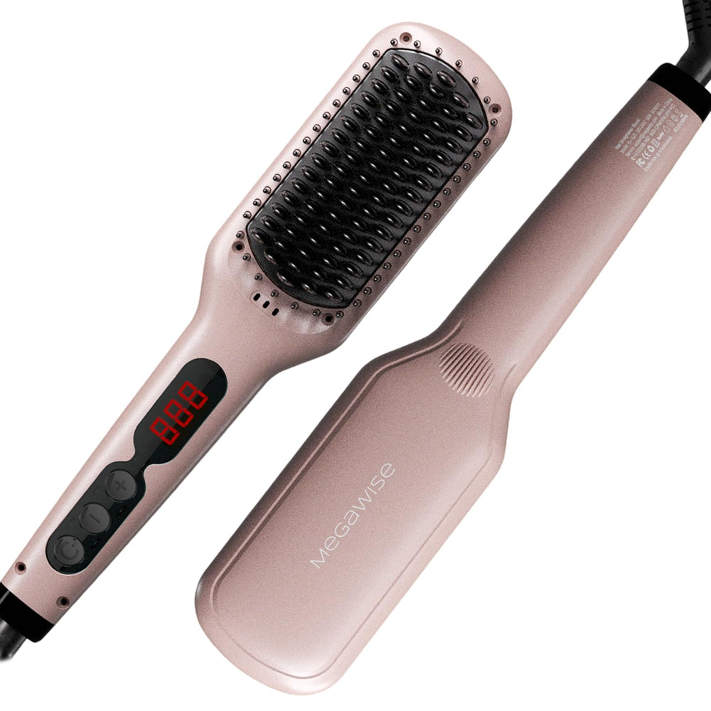 MEGAWISE front view of the heated brush showing sleek design and quick styling benefit