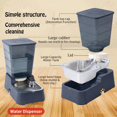 Meikuler side profile water reservoir demonstrating steady gravity flow
