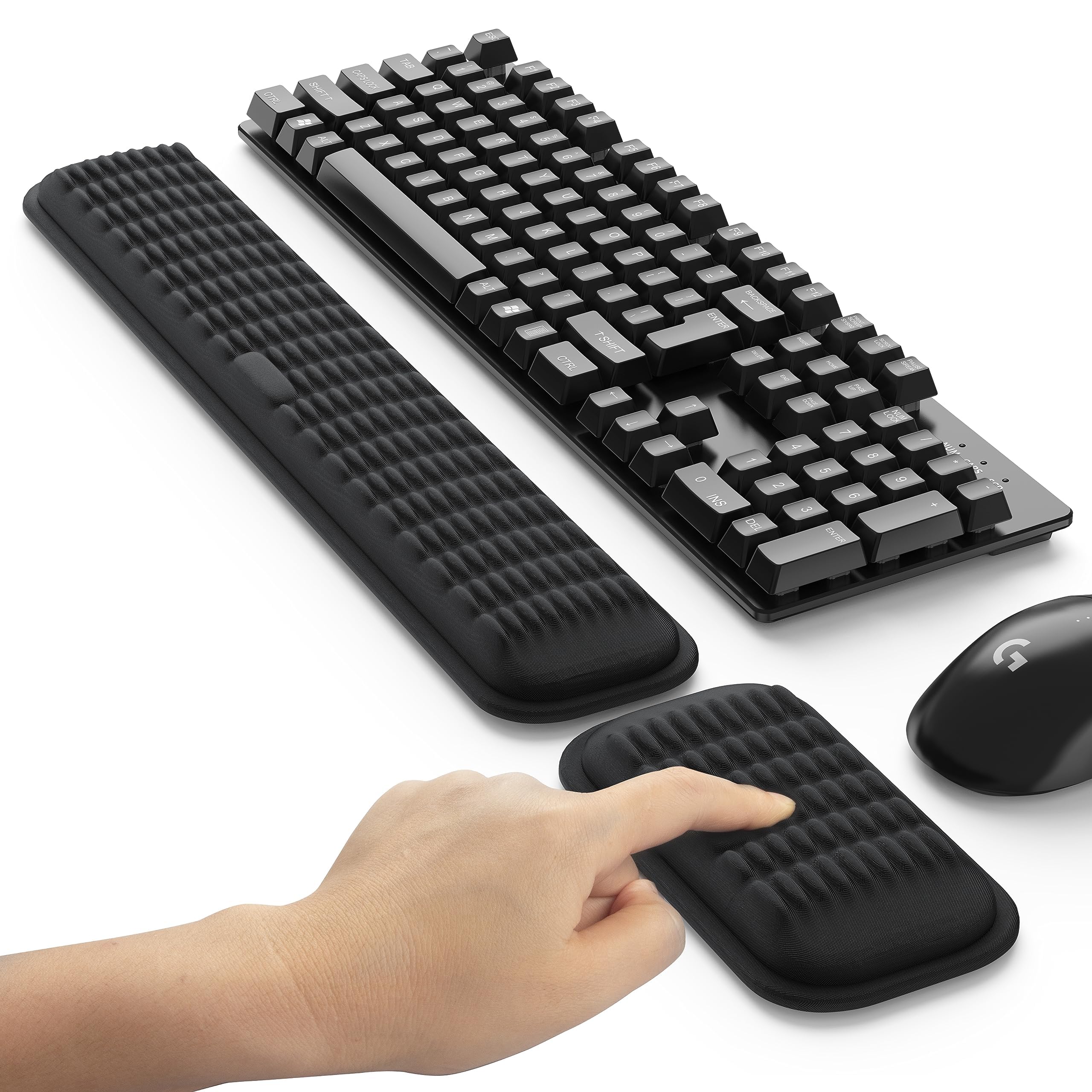 MEKASS keyboard rest front view showing supportive contour and comfort