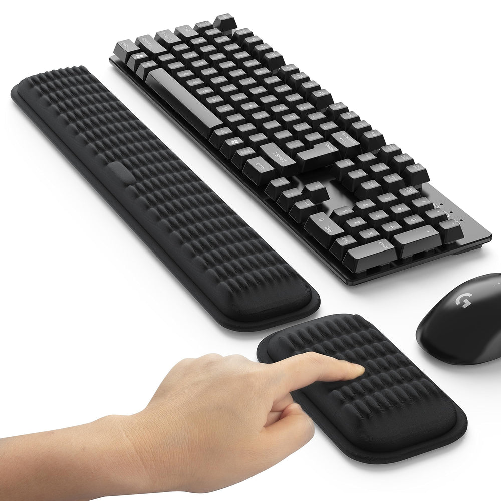 MEKASS keyboard rest front view showing supportive contour and comfort