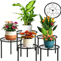 mekpiwu front pack display showing five metal plant stands and modern style benefit