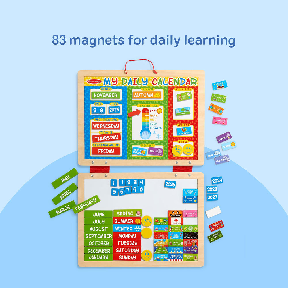 Melissa & Doug child placing a magnet fostering independence and motor skills
