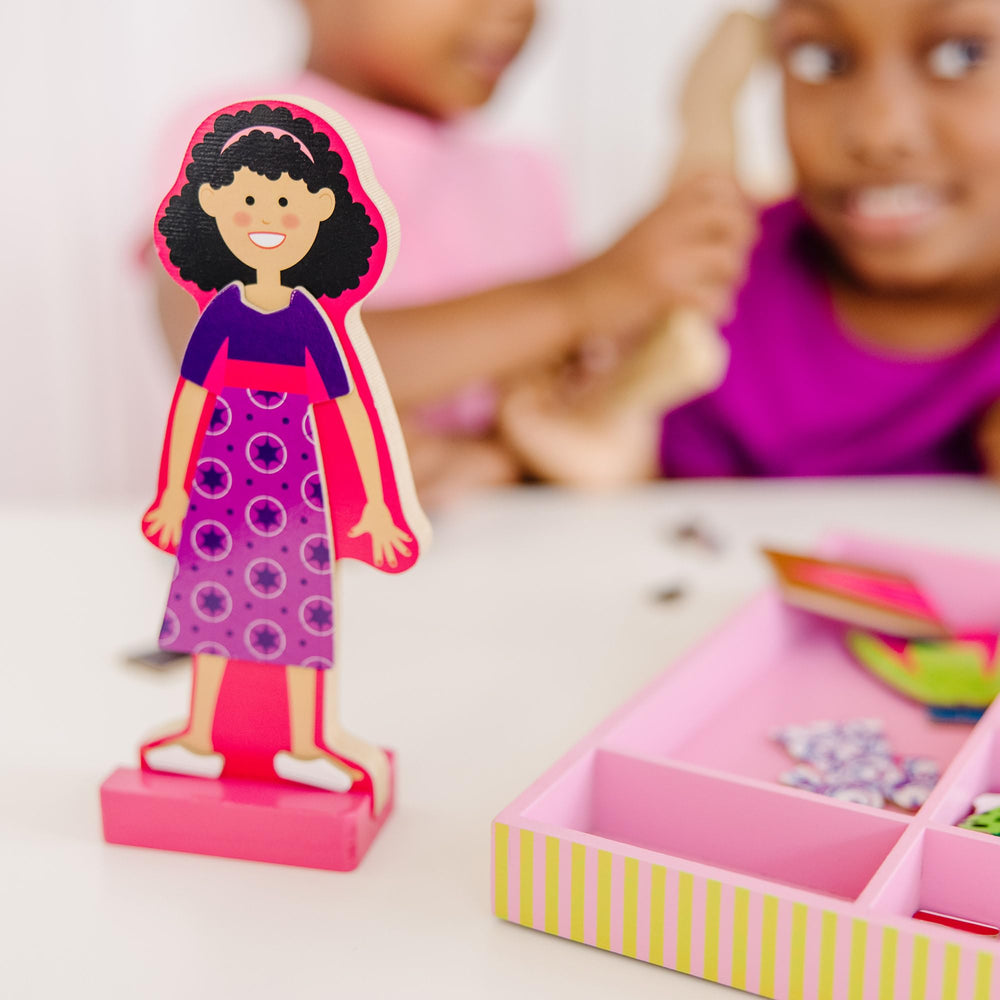 Melissa & Doug overhead spread of 56 magnetic clothing pieces for creative combinations