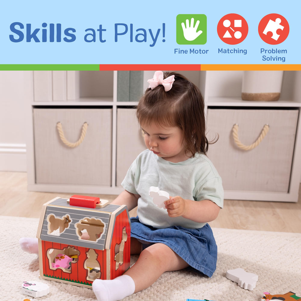 Melissa & Doug wooden figures arranged for pretend play, supports storytelling and matching