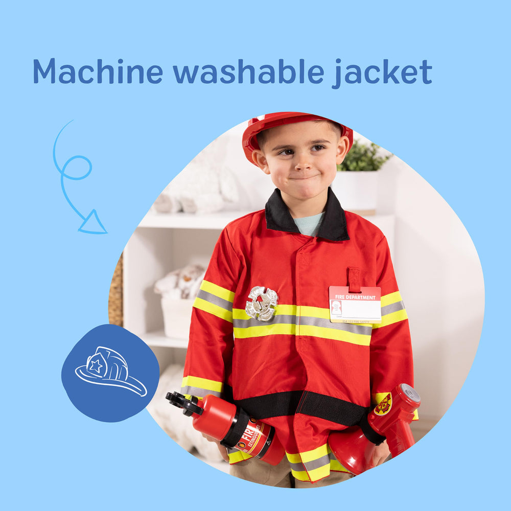 Melissa & Doug jacket fabric close-up highlighting washable, kid-friendly material