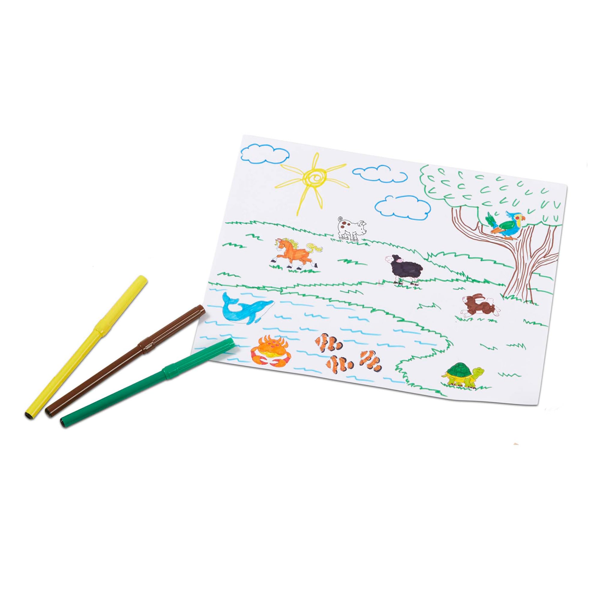 Melissa & Doug ink pads and markers displayed for easy color choices