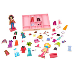 Melissa & Doug wooden stands holding dolls upright for display and role play