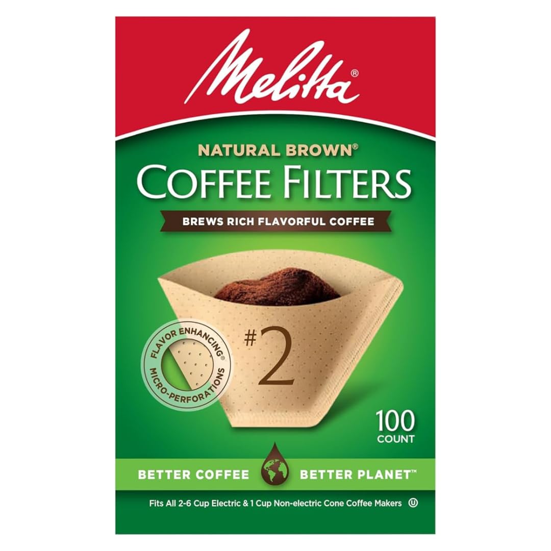 melitta filter next to brewed cup in kitchen lifestyle scene