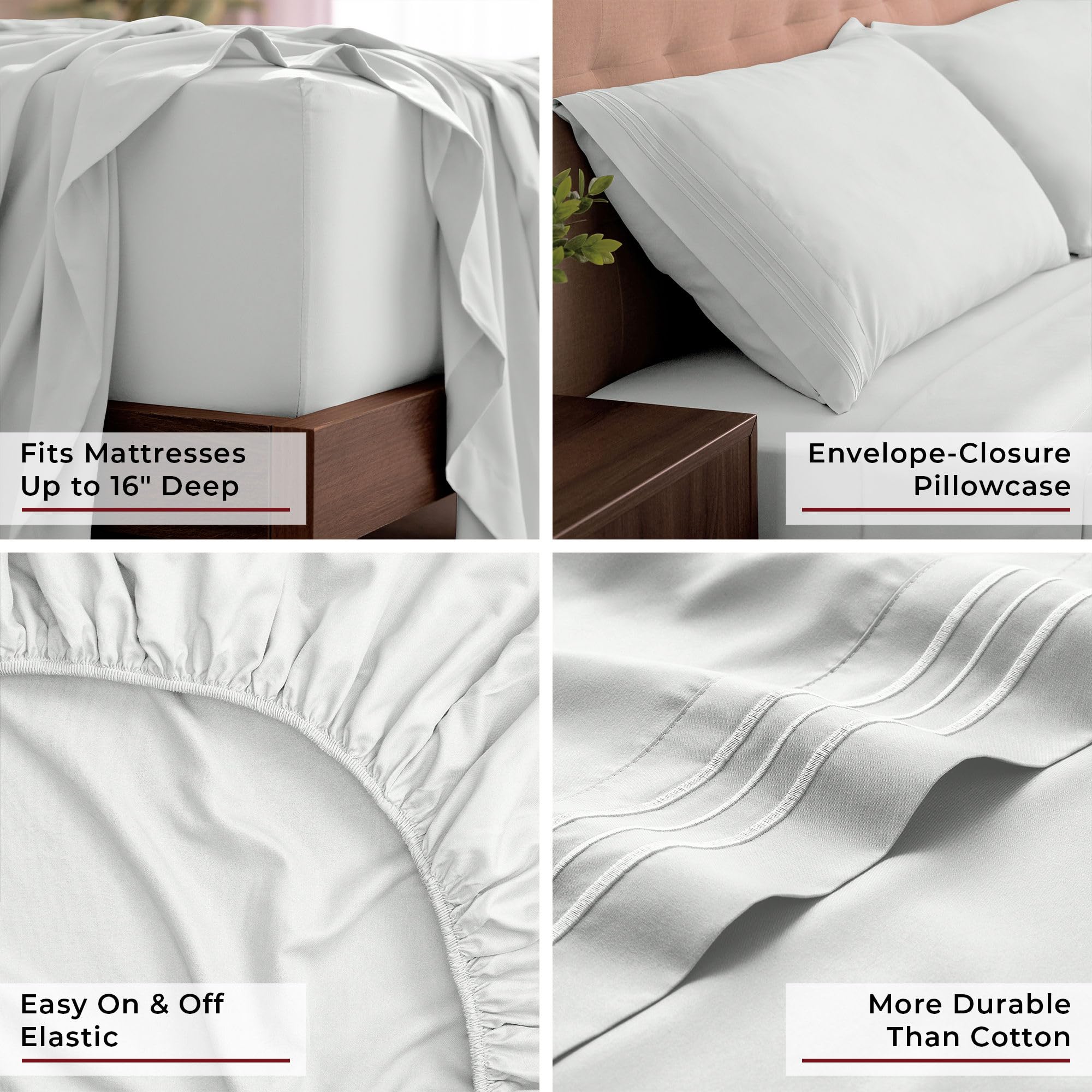 Mellanni sheets on mattress for scale showing proper king fit and coverage