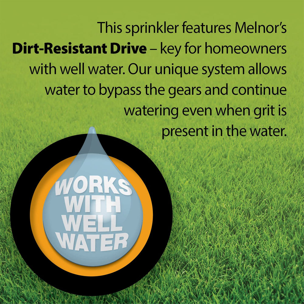 Melnor flow control knob close-up for customizing water output easily
