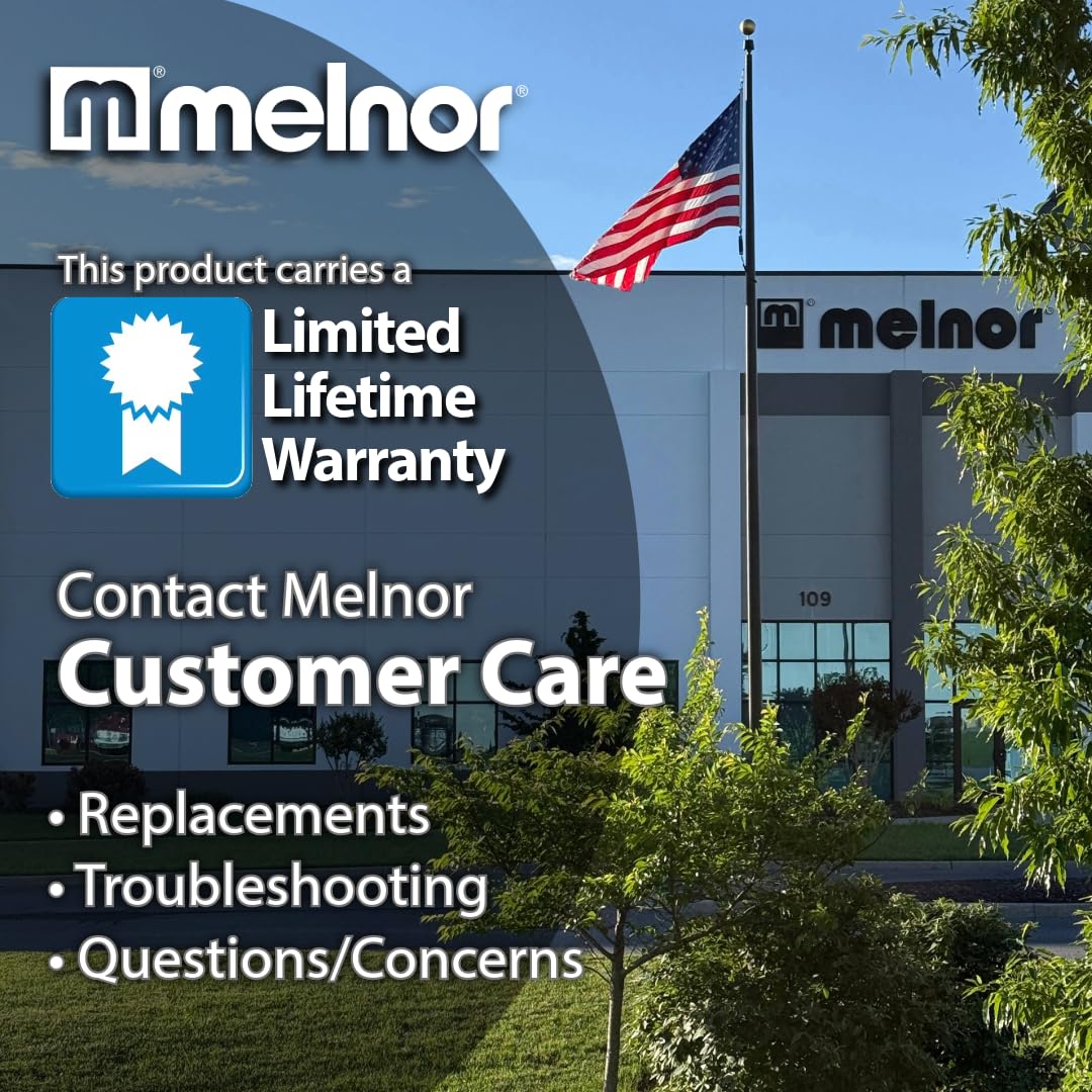 Melnor sprinkler next to ruler showing size and scale for placement planning