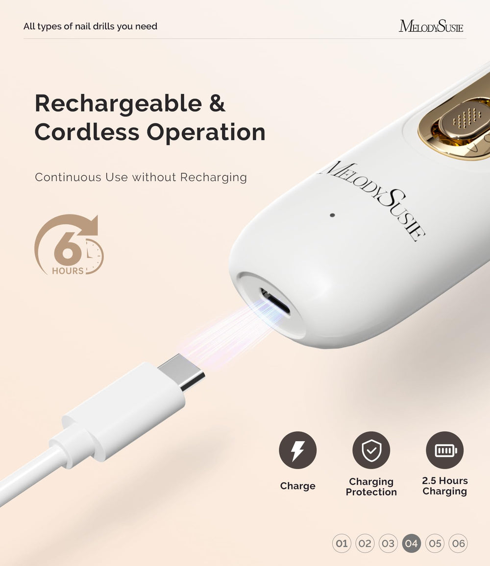 MelodySusie charging port and battery indicator illustrating long runtime