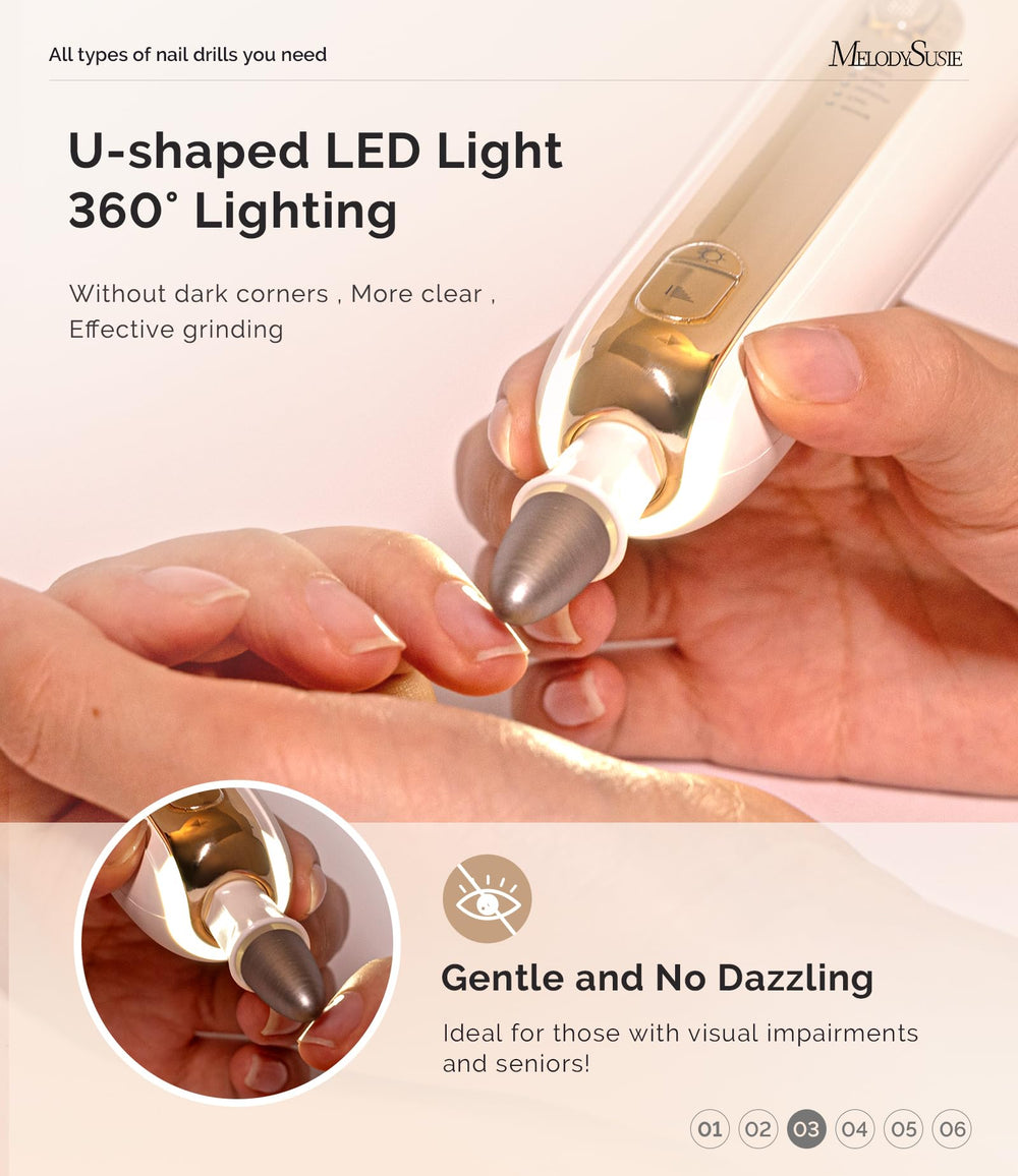 MelodySusie in use on toenail demonstrating precise thick-nail filing benefit