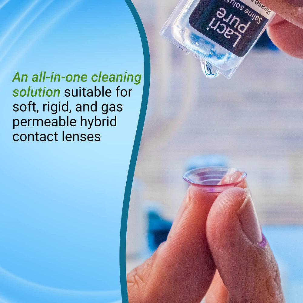 Detail of Menicon LacriPure vial cap and nozzle demonstrating easy open hygienic design