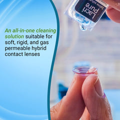 Detail of Menicon LacriPure vial cap and nozzle demonstrating easy open hygienic design
