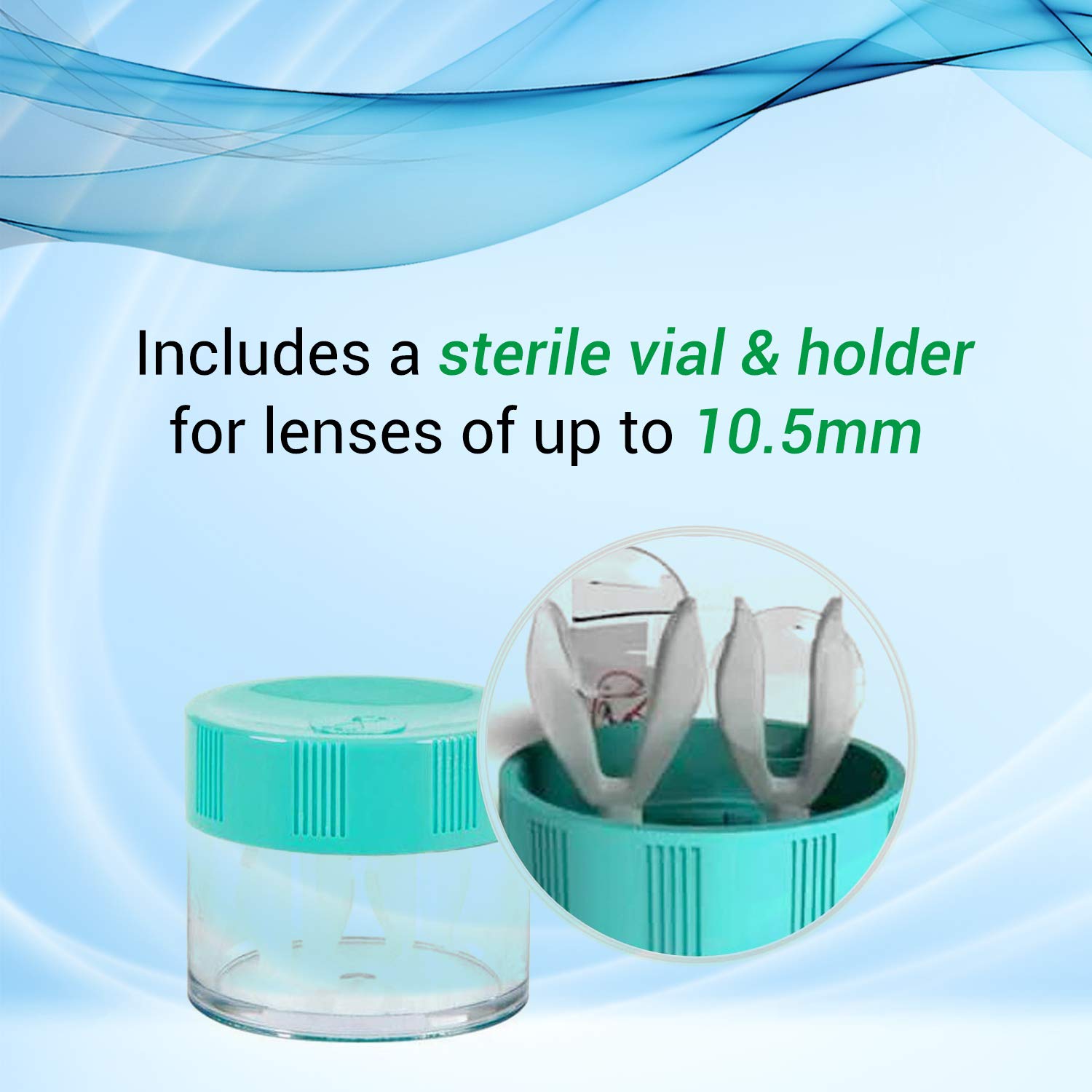 Menicon lifestyle setup showing user preparing a Progent soak for convenience