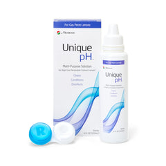 Menicon Unique front bottle showing brand and clear benefits for lens care