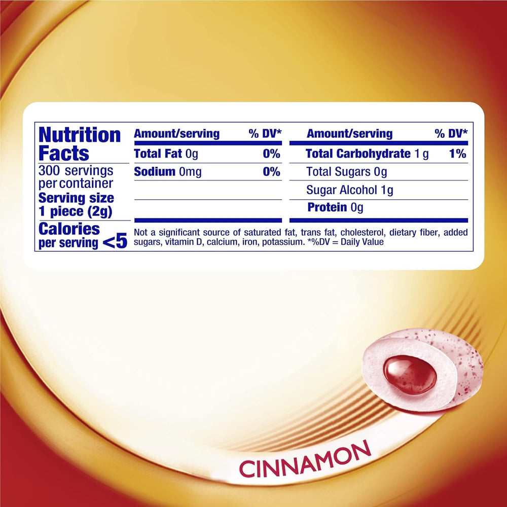 close-up of Mentos cinnamon gum piece revealing crunchy shell and soft center freshness