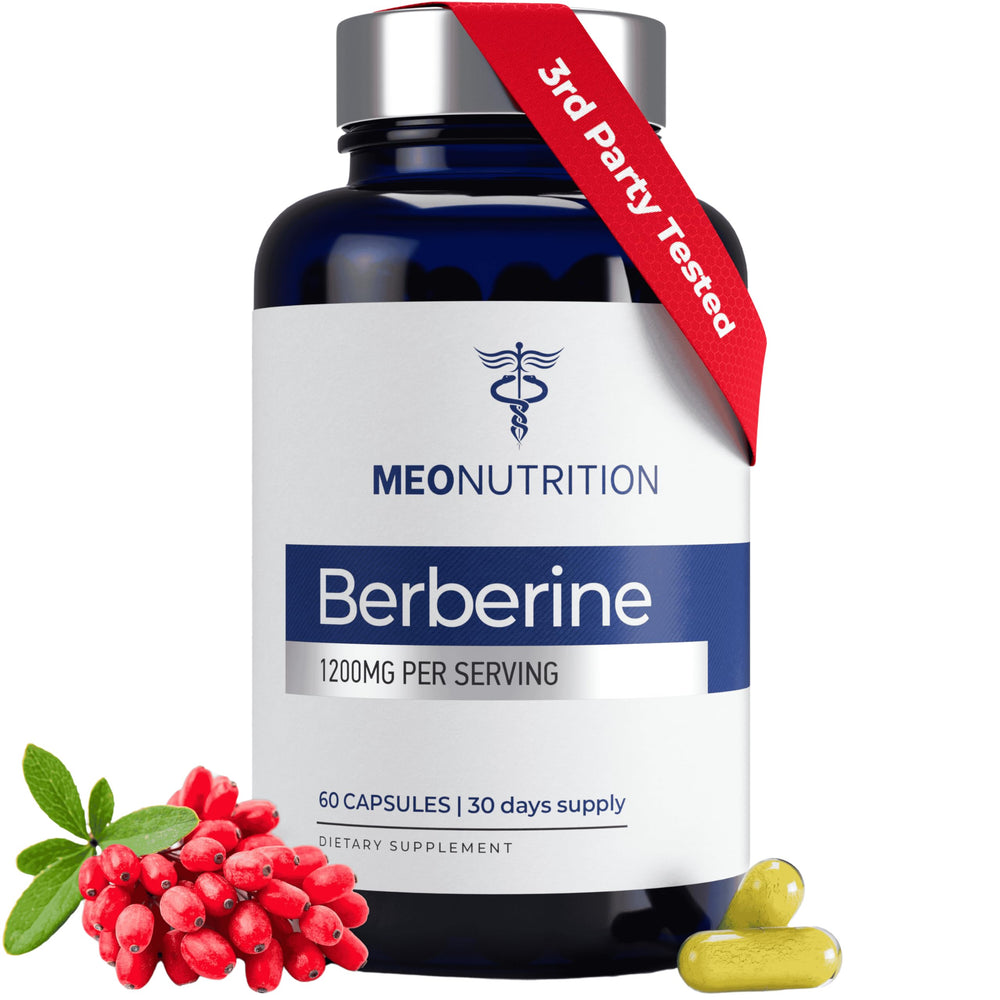 Meo Nutrition front bottle label showing product name and strength for informed choice