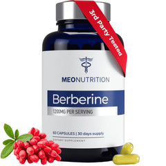 Meo Nutrition front bottle label showing product name and strength for informed choice