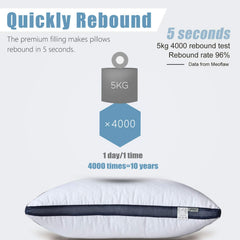 Meoflaw pillows in bed lifestyle demonstrating hotel-style comfort and neat look