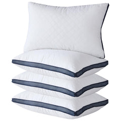 Meoflaw front packaging showing set of four queen pillows and easy unpacking benefit