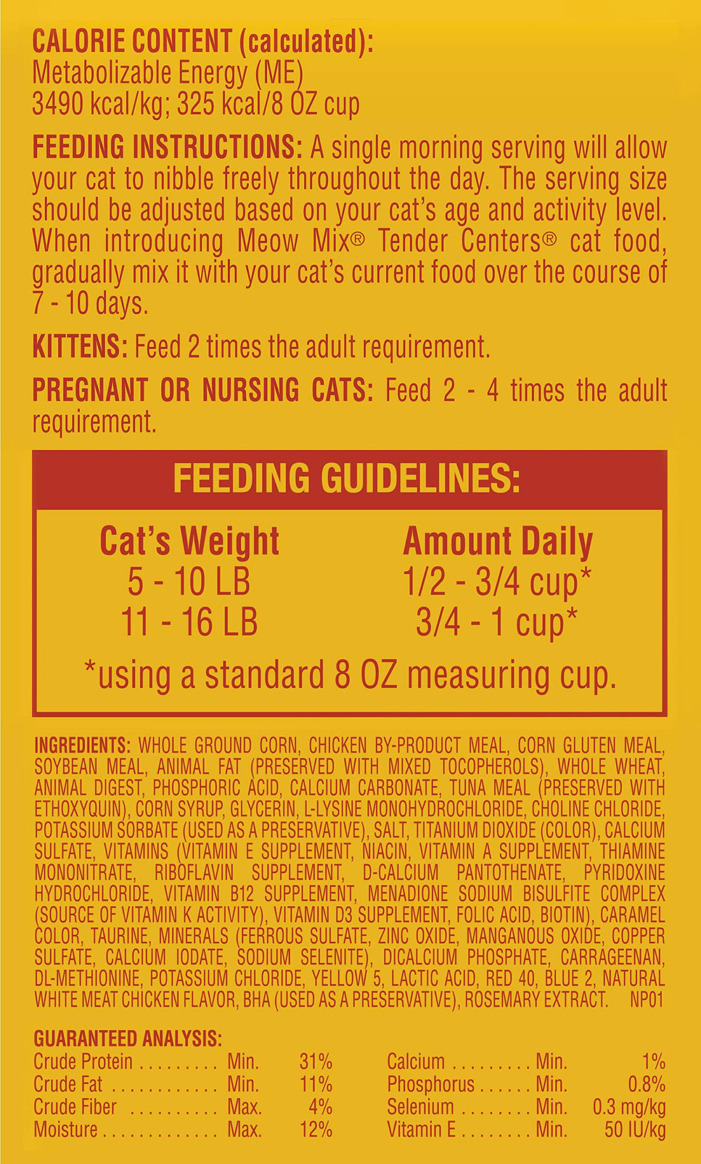 Four Meow Mix bags stacked to show the four-pack convenience