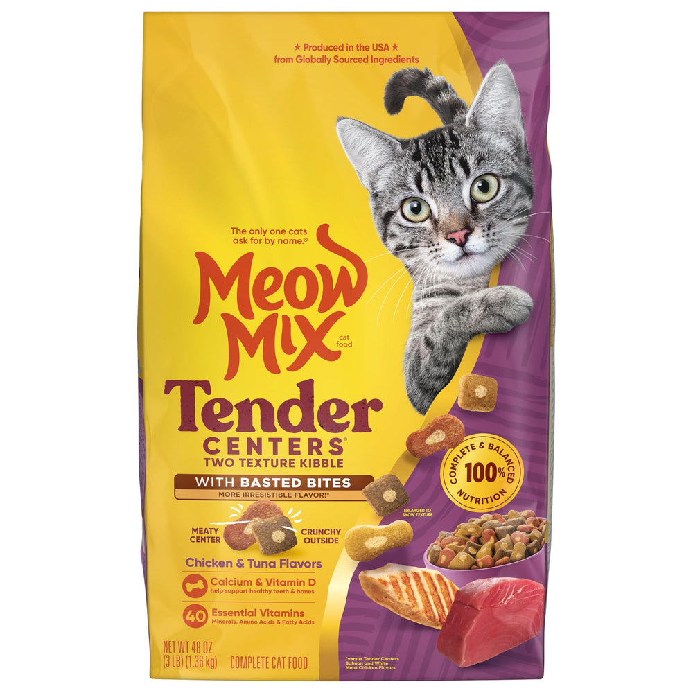 Owner with cat in living room illustrating Meow Mix mealtime bonding