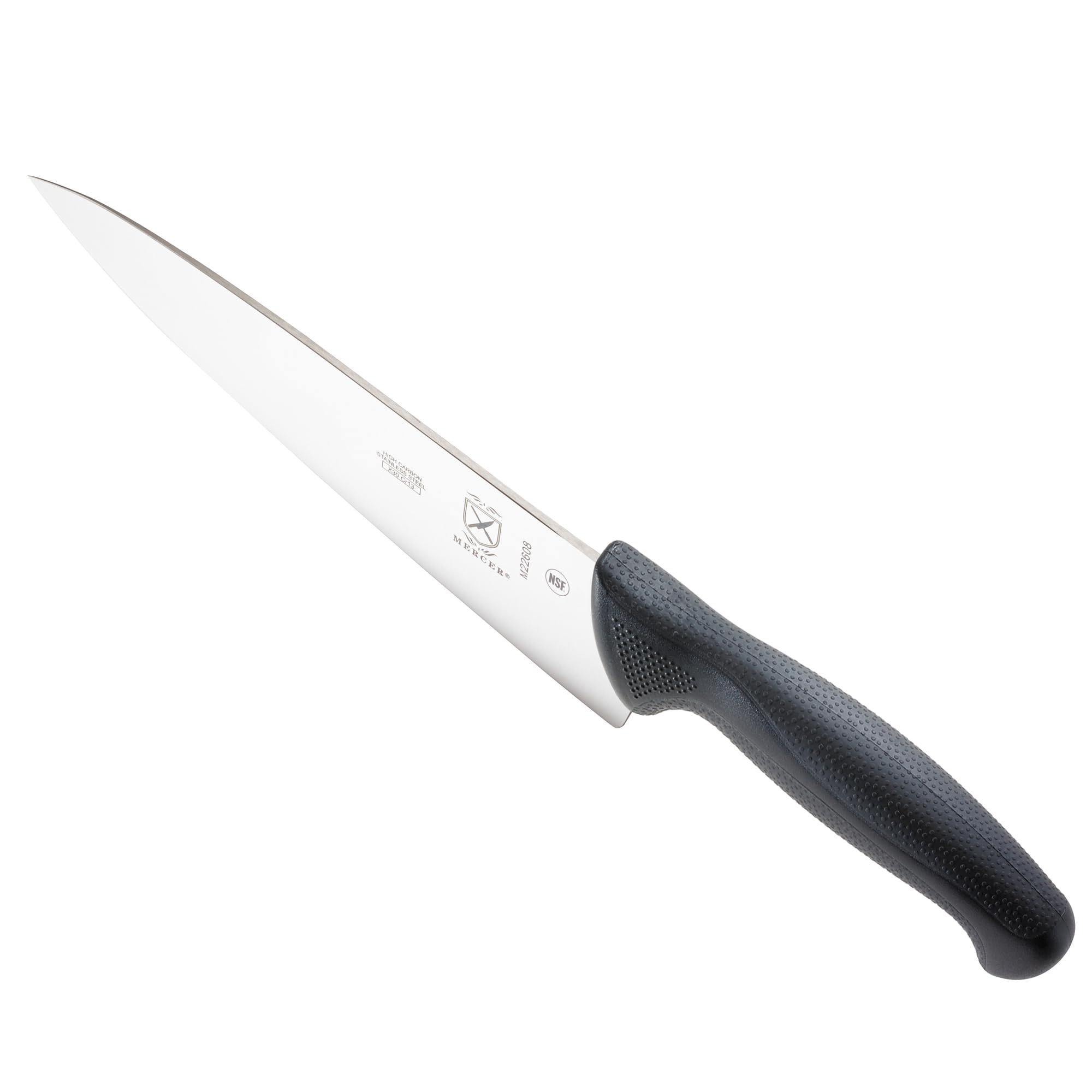 Mercer Culinary full-tang reveal of Millennia knife illustrating balanced weight and stability