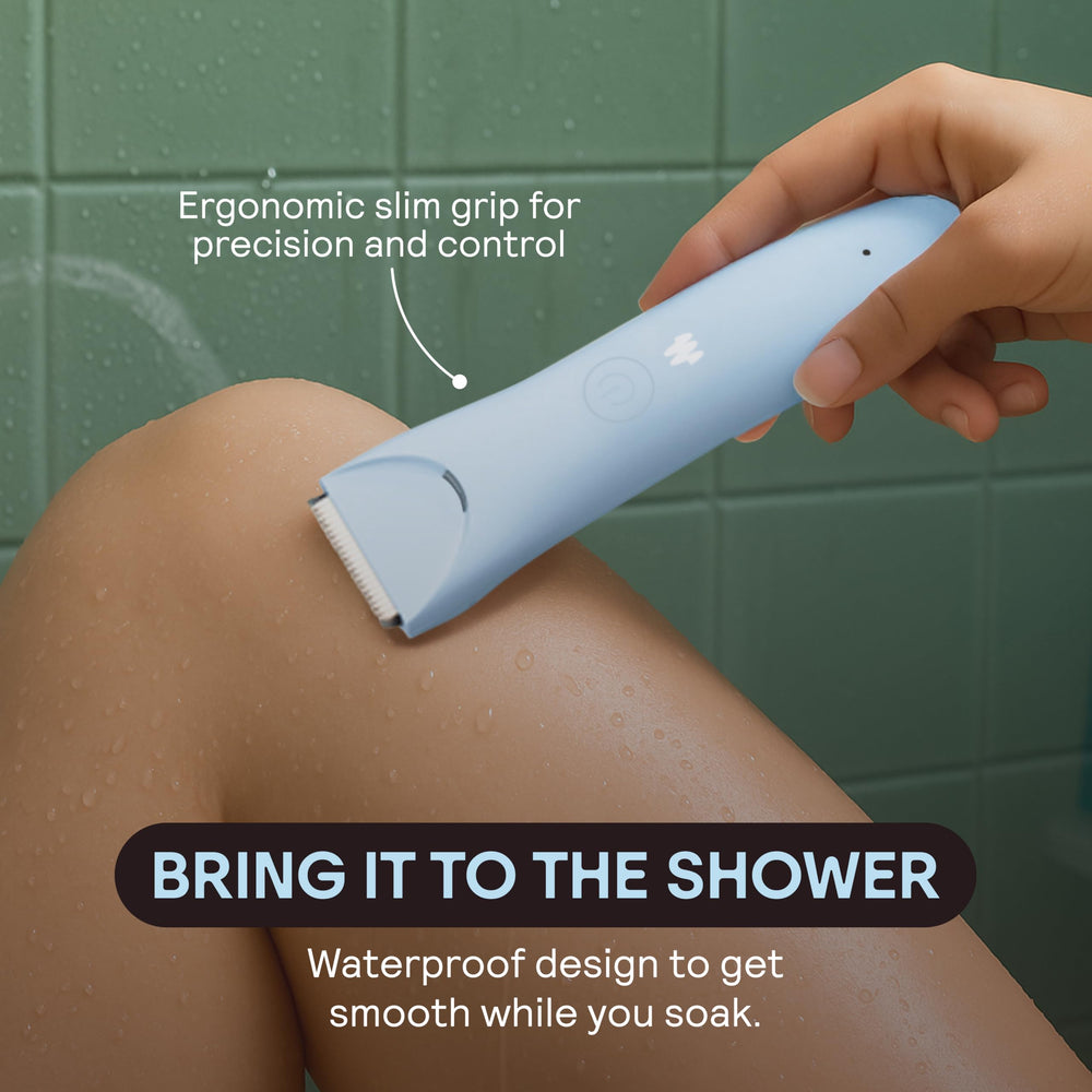 MERIDIAN Slimmer Trimmer being used in shower for waterproof convenience